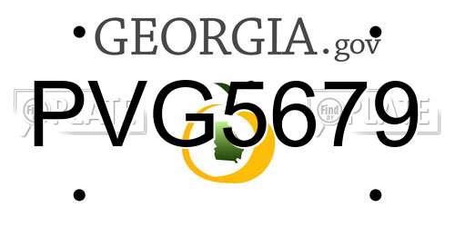 PVG5679 Georgia License Plate
