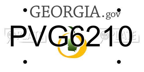 PVG6210 Georgia License Plate