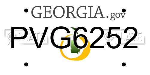 PVG6252 Georgia License Plate