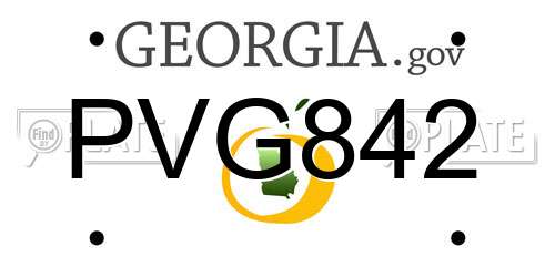 PVG842 Georgia License Plate