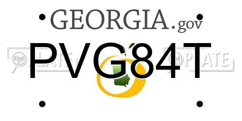 PVG84T Georgia License Plate