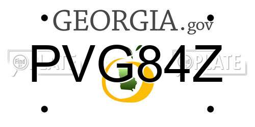 PVG84Z Georgia License Plate