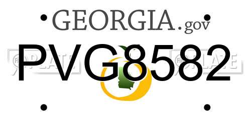 PVG8582 Georgia License Plate