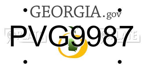 PVG9987 Georgia License Plate