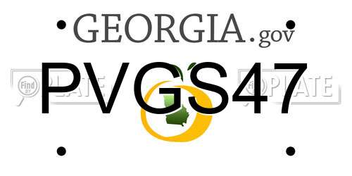 PVGS47 Georgia License Plate