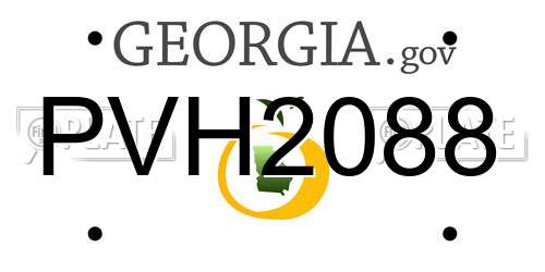 PVH2088 Georgia License Plate