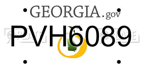 PVH6089 Georgia License Plate