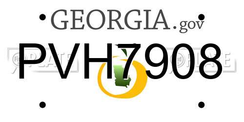 PVH7908 Georgia License Plate