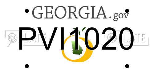 PVI1020 Georgia License Plate