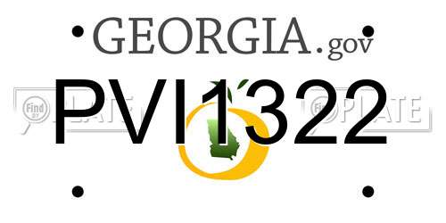 PVI1322 Georgia License Plate