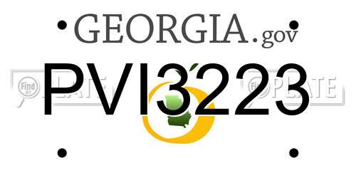 PVI3223 Georgia License Plate