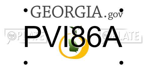 PVI86A Georgia License Plate
