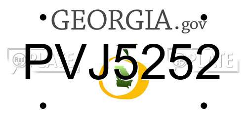 PVJ5252 Georgia License Plate