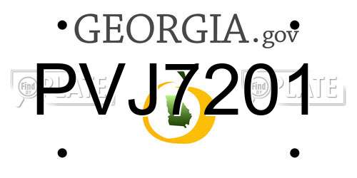 PVJ7201 Georgia License Plate
