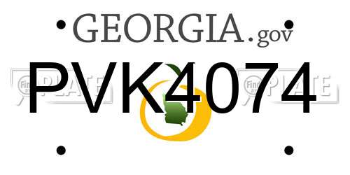 PVK4074 Georgia License Plate