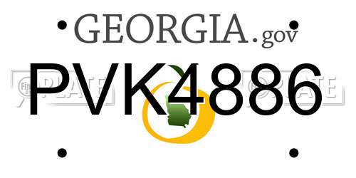 PVK4886 Georgia License Plate