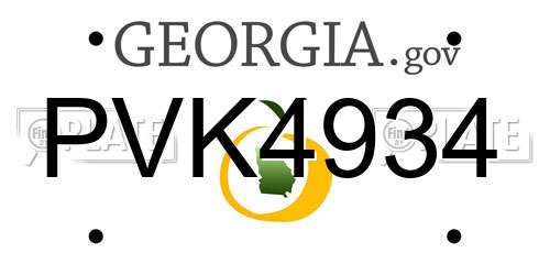 PVK4934 Georgia License Plate