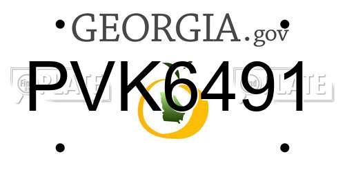 PVK6491 Georgia License Plate
