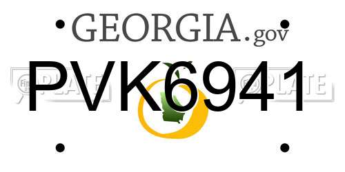 PVK6941 Georgia License Plate