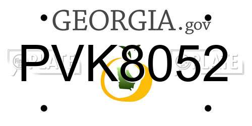 PVK8052 Georgia License Plate
