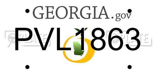 PVL1863 Georgia License Plate