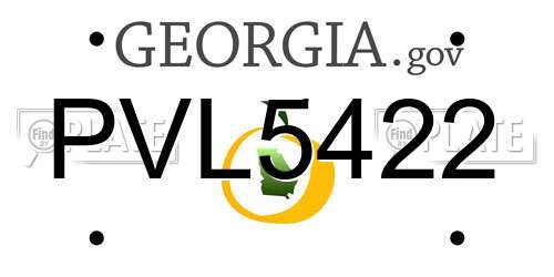 PVL5422 Georgia License Plate