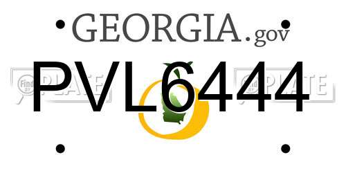 PVL6444 Georgia License Plate