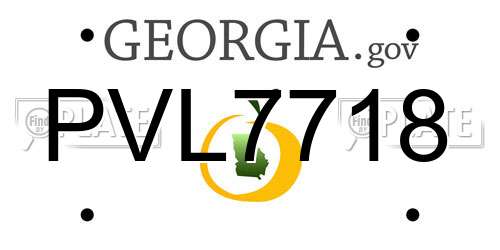 PVL7718 Georgia License Plate