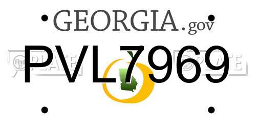 PVL7969 Georgia License Plate