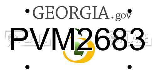 PVM2683 Georgia License Plate