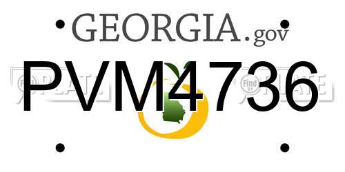PVM4736 Georgia License Plate