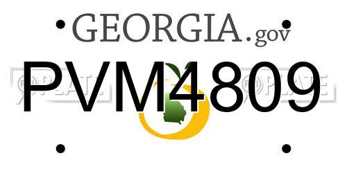 PVM4809 Georgia License Plate