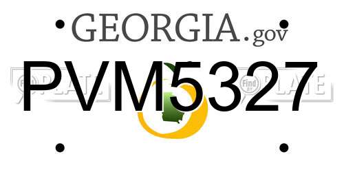PVM5327 Georgia License Plate