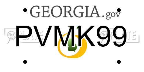 PVMK99 Georgia License Plate