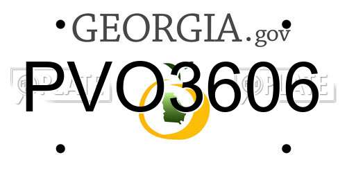 PVO3606 Georgia License Plate