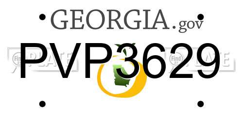 PVP3629 Georgia License Plate