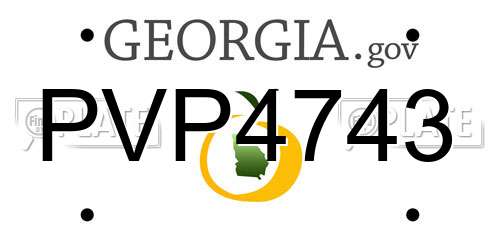 PVP4743 Georgia License Plate
