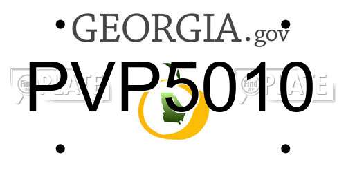 PVP5010 Georgia License Plate