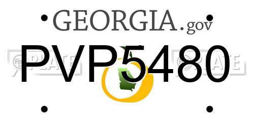 PVP5480 Georgia License Plate