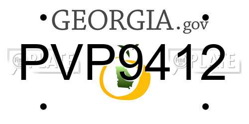PVP9412 Georgia License Plate