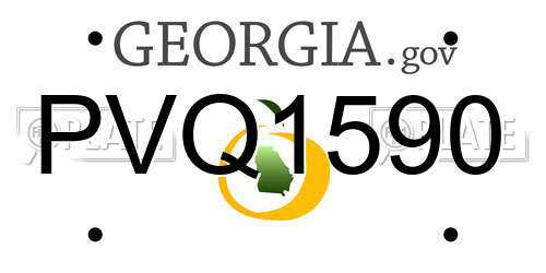 PVQ1590 Georgia License Plate