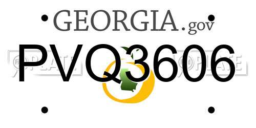 PVQ3606 Georgia License Plate