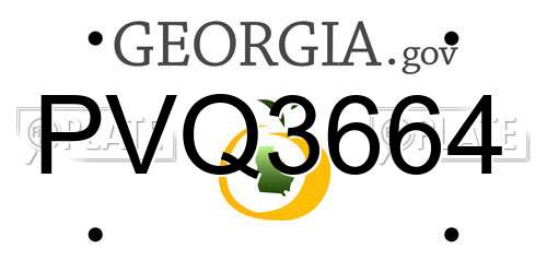 PVQ3664 Georgia License Plate