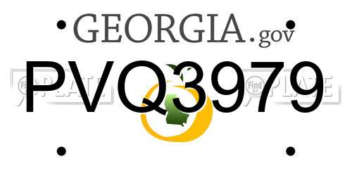 PVQ3979 Georgia License Plate