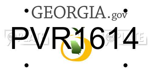 PVR1614 Georgia License Plate