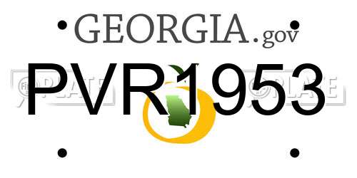 PVR1953 Georgia License Plate
