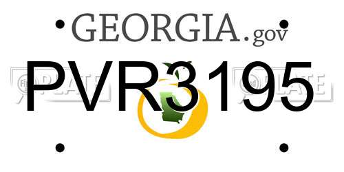 PVR3195 Georgia License Plate