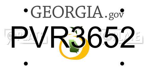 PVR3652 Georgia License Plate