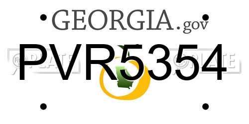 PVR5354 Georgia License Plate