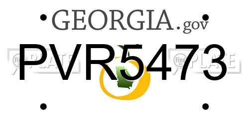 PVR5473 Georgia License Plate